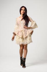 Vienna dress pink king brocade  | Color :Baby PINK (0)