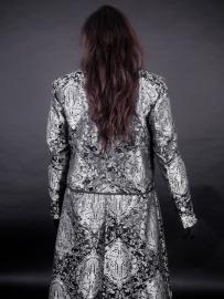 Raven men's coat in silver king brocade | Color :silver (2)