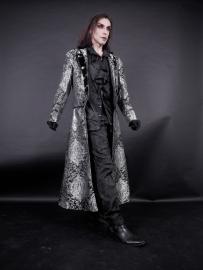 Raven men's coat in silver king brocade | Color :silver (0)