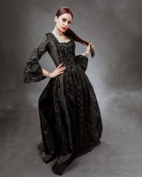 Marie Antoinette dress black taffeta | Color :Black (0)