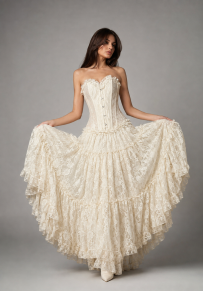 Rara skirt cream lace  | Color :cream (0)
