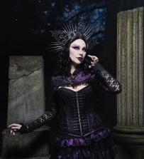 Raven gothic bolero jacket in purple  king brocade  | Color :Purple (0)