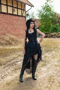 Ophelie dress in black king brocade | Color :Black (0)