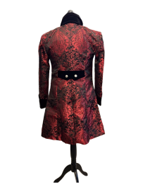 Renaissance men's coat in red king brocade . | Color :black/red (1)