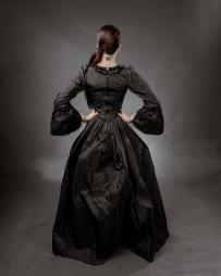 Marie Antoinette dress black taffeta | Color :Black (1)
