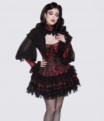 Lolita burlesque dress in red king brocade  | Color :Red (0)