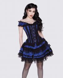 Duchess overbust lace blue fleur de Lys.  | Color :navy blue (0)