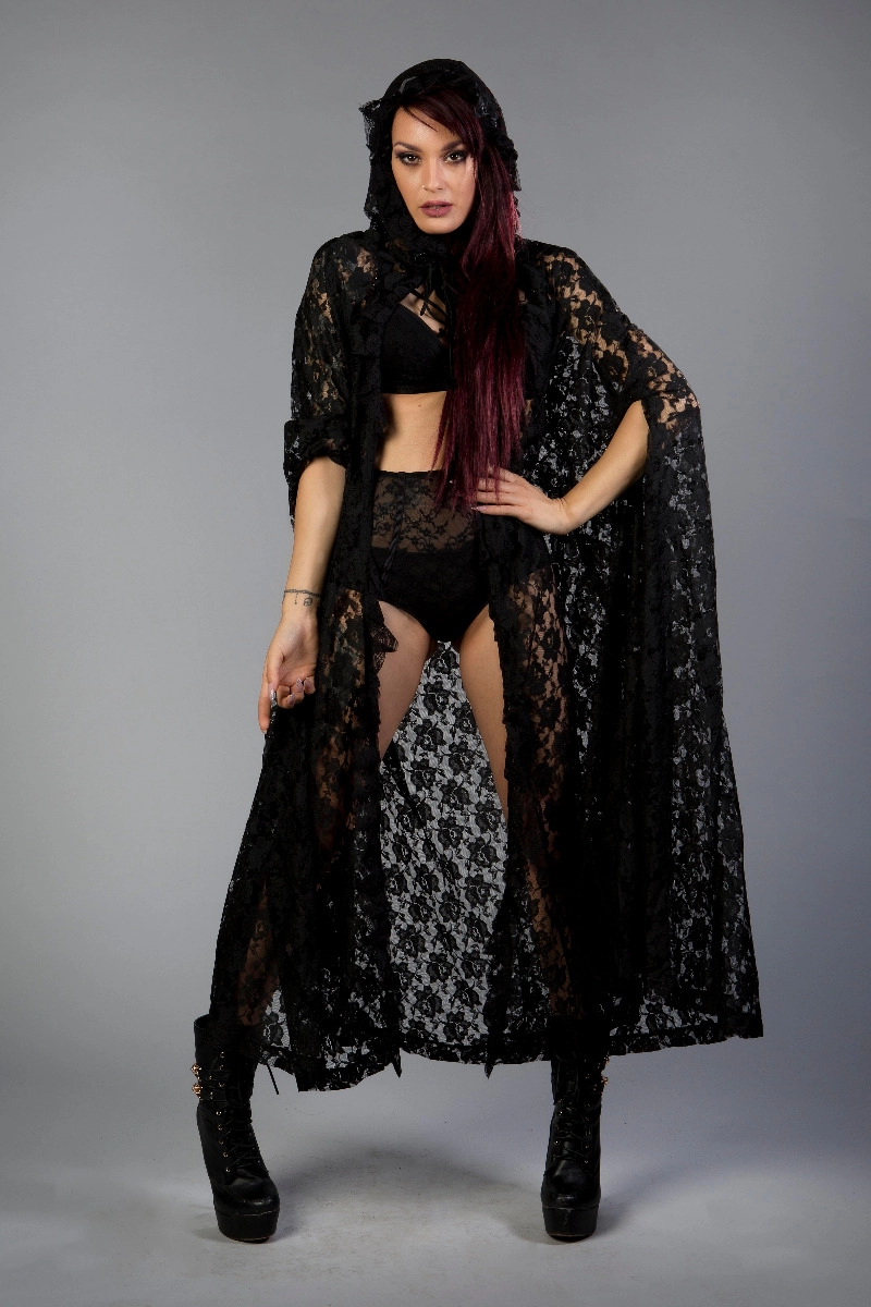Cape in black lace | Color :Black (0)